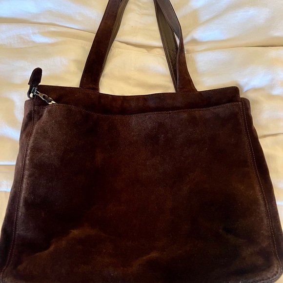 CHANEL EUC Brown Suede Shoulder Tote - Picture 3 of 11